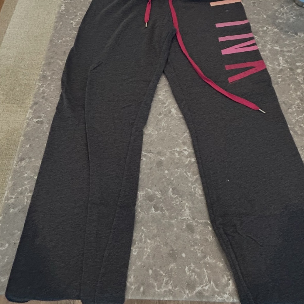 PINK Victoria's Secret Black and Pink Track Pants